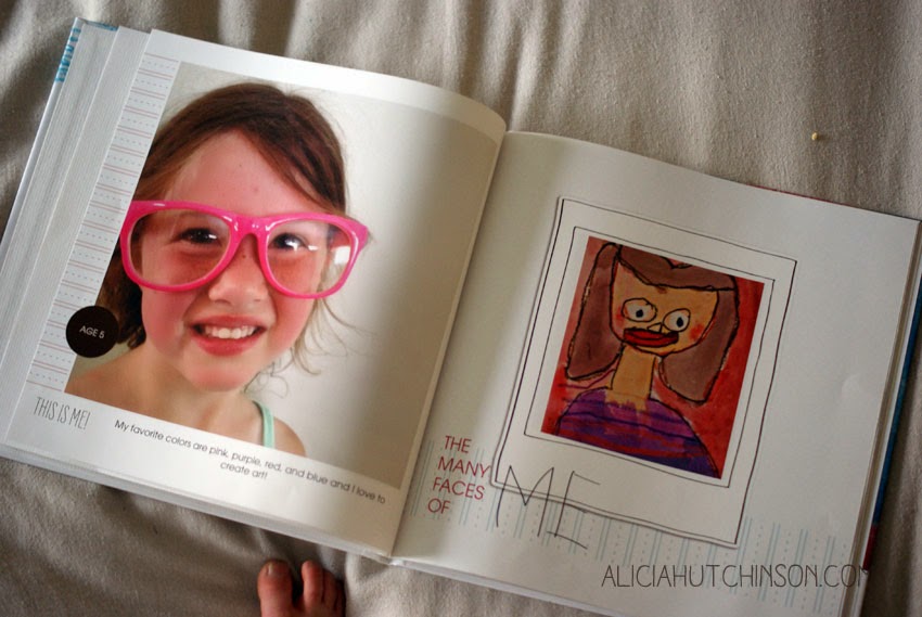 How to make a family yearbook with your family photos and kids art. 