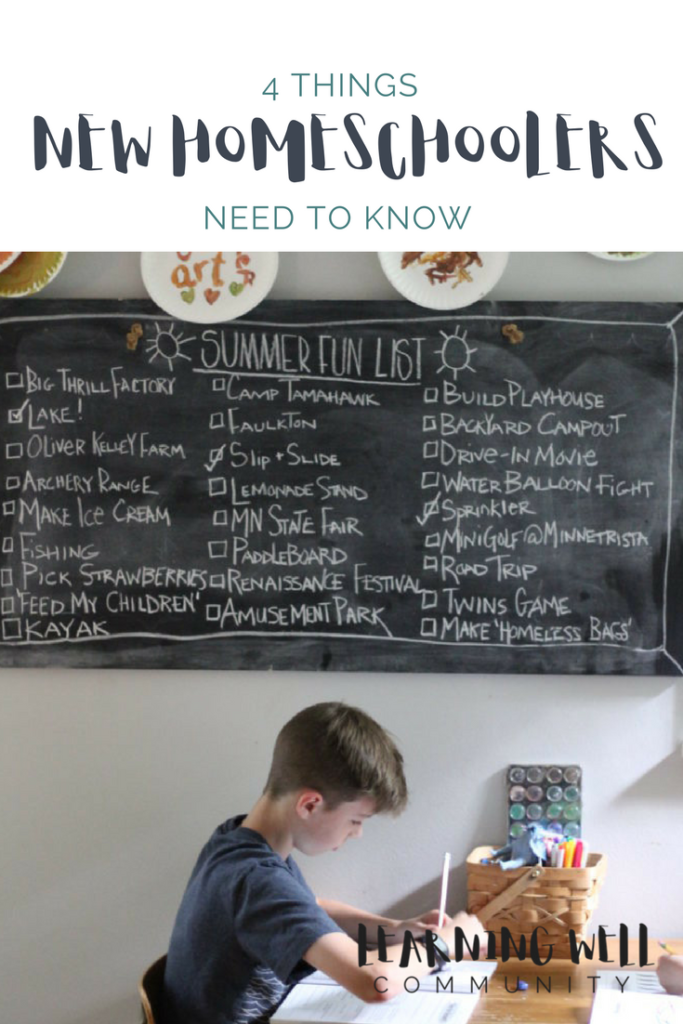Four things every new homeschooler needs to know.