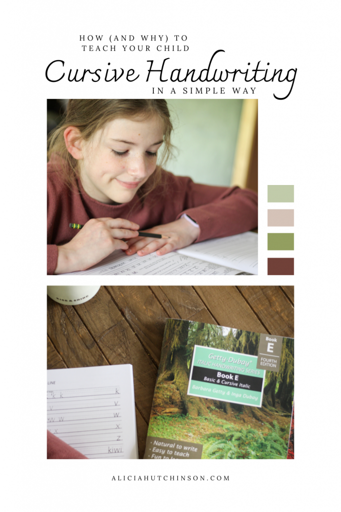Do you teach your child cursive handwriting? Read my review of Getty-Dubay books and why they're a simple way to teach it!